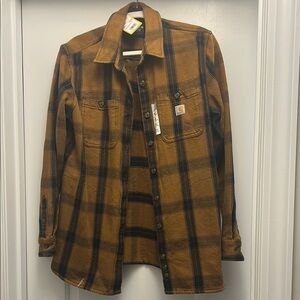 Carhartt Tan and Black Checkered Shirt